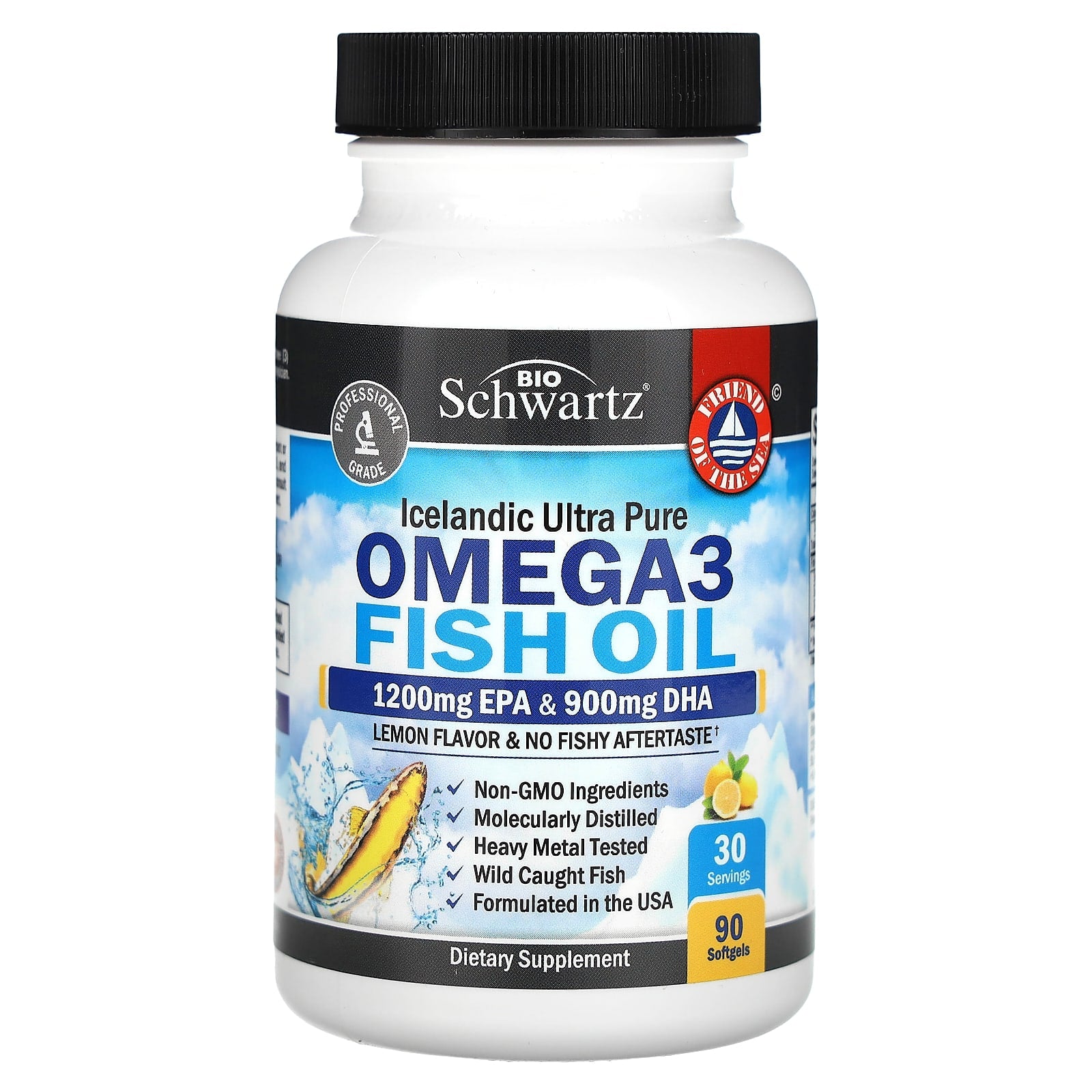 BioSchwartz, Omega 3 Fish Oil, Lemon , 90 Softgels