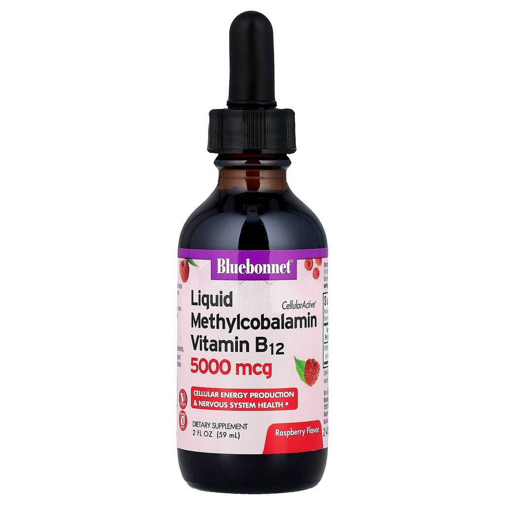 Bluebonnet Nutrition, CellularActive® Liquid Methylcobalamin Vitamin B12, Raspberry, 5,000 mcg, 2 fl oz (59 ml)