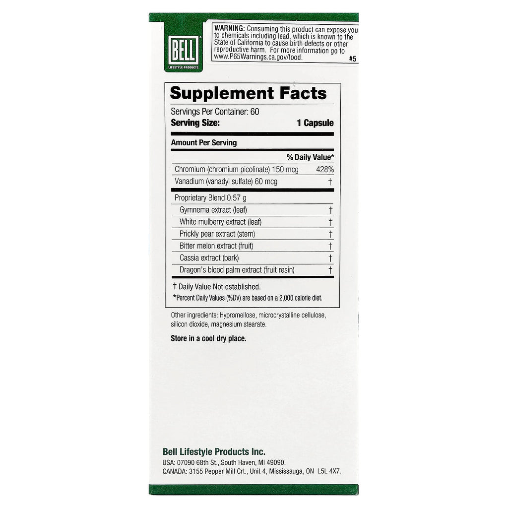 Bell Lifestyle, Blood Sugar Metabolism™, 60 Veggie Capsules