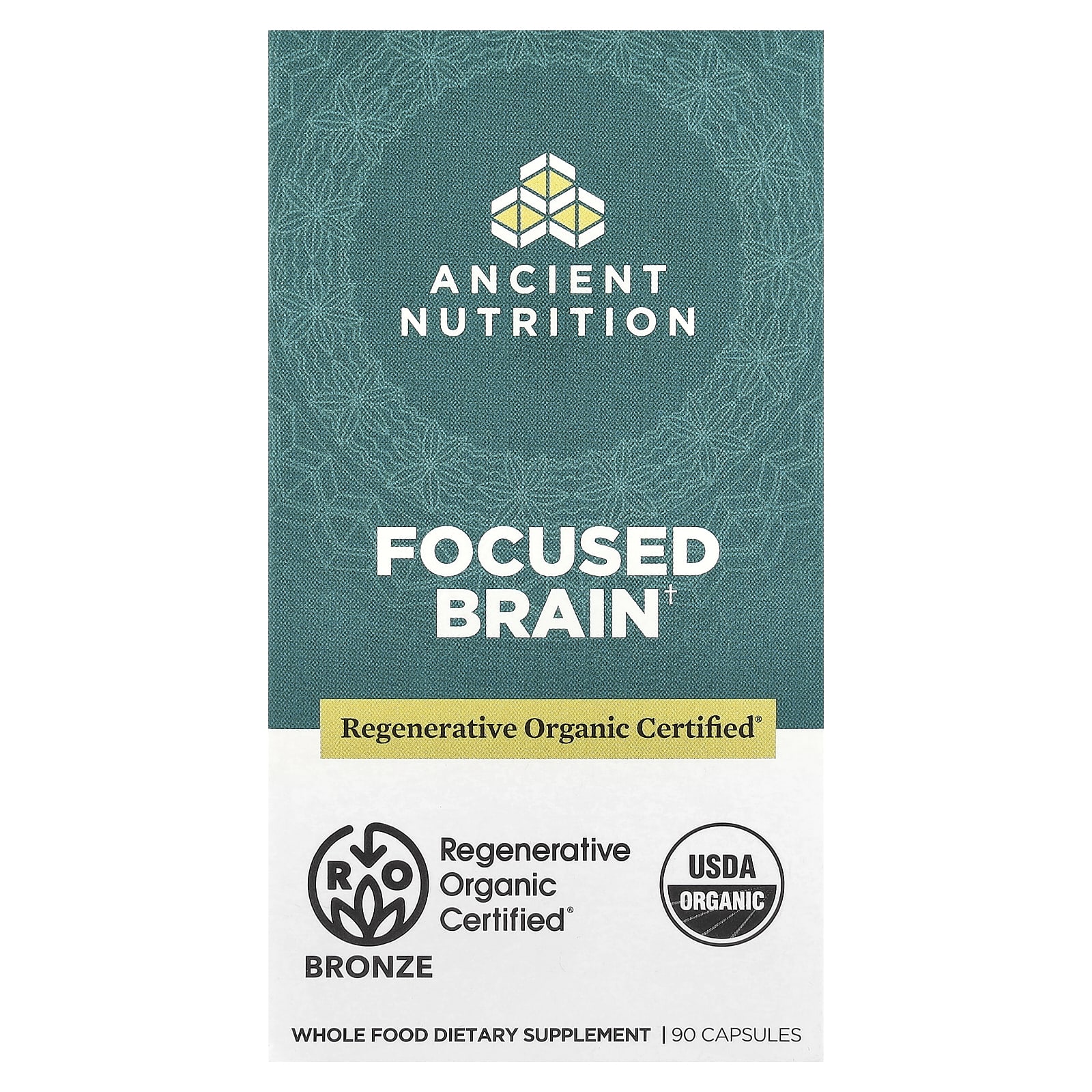 Ancient Nutrition, Focused Brain, 90 Capsules