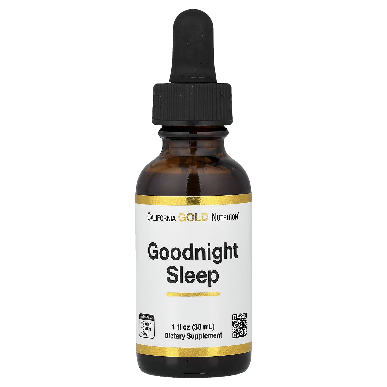 California Gold Nutrition, Goodnight Sleep with Proprietary Blend of Fresh Milky Oat Seed, Fresh St. John's Wort Flowering Herb, Fresh Skullcap Herb and Passion Flower Herb, 1 fl oz (30 ml)
