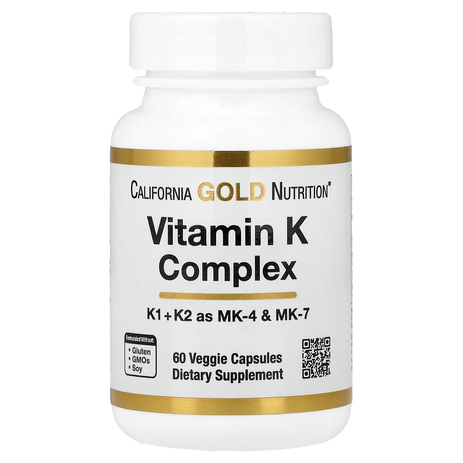 California Gold Nutrition, Vitamin K Complex, 60 Veggie Capsules
