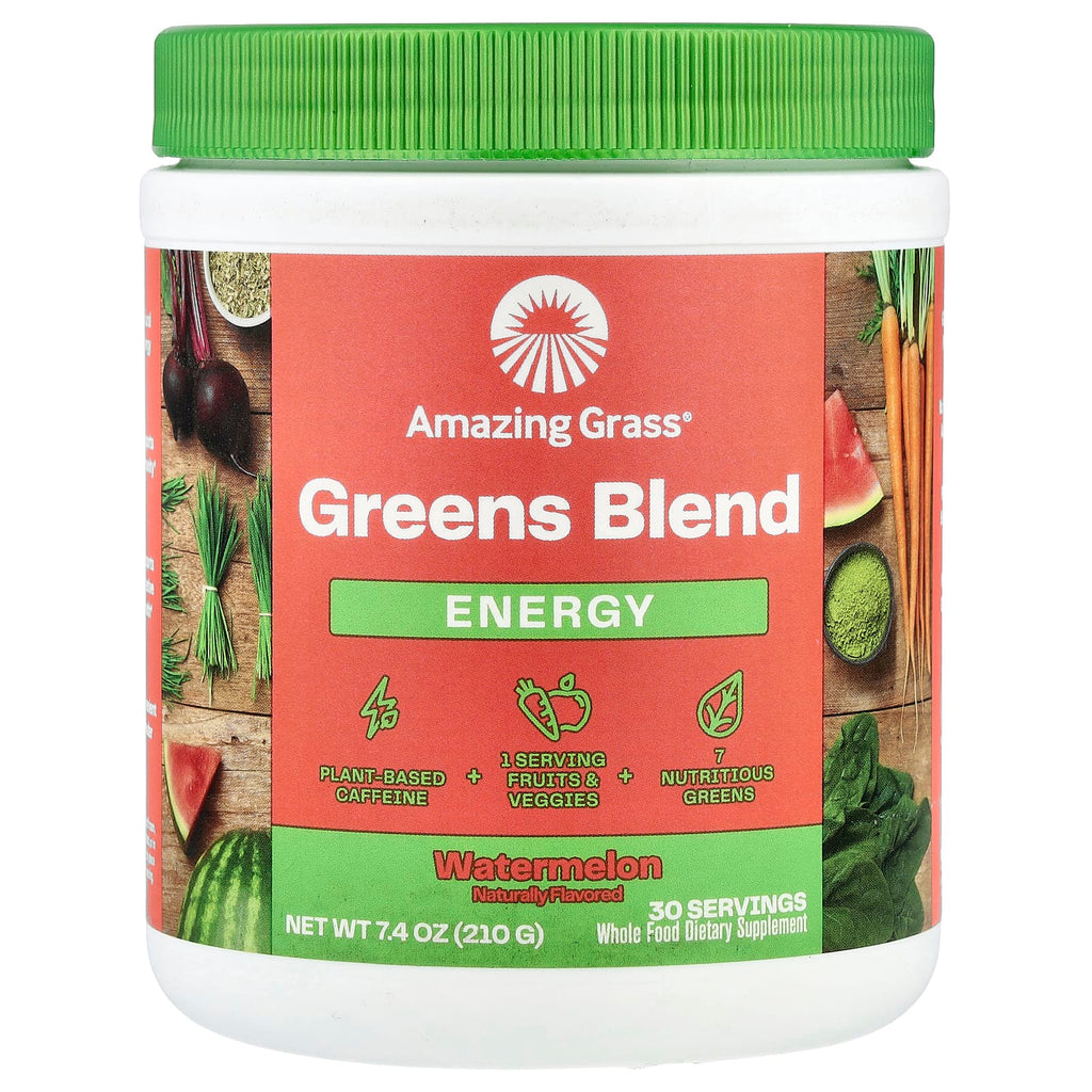 Amazing Grass, Greens Blend, Energy, Watermelon, 7.4 oz (210 g)