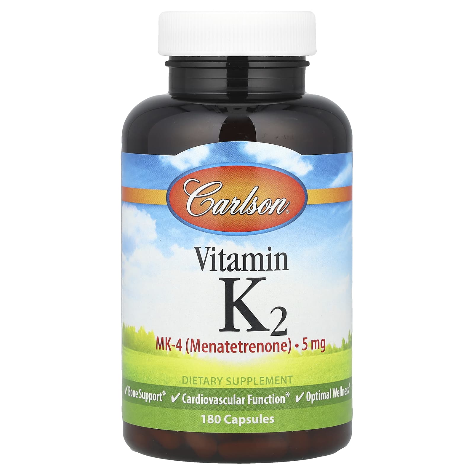 Carlson, Vitamin K2, MK-4 (Menatetrenone), 5 mg, 180 Capsules