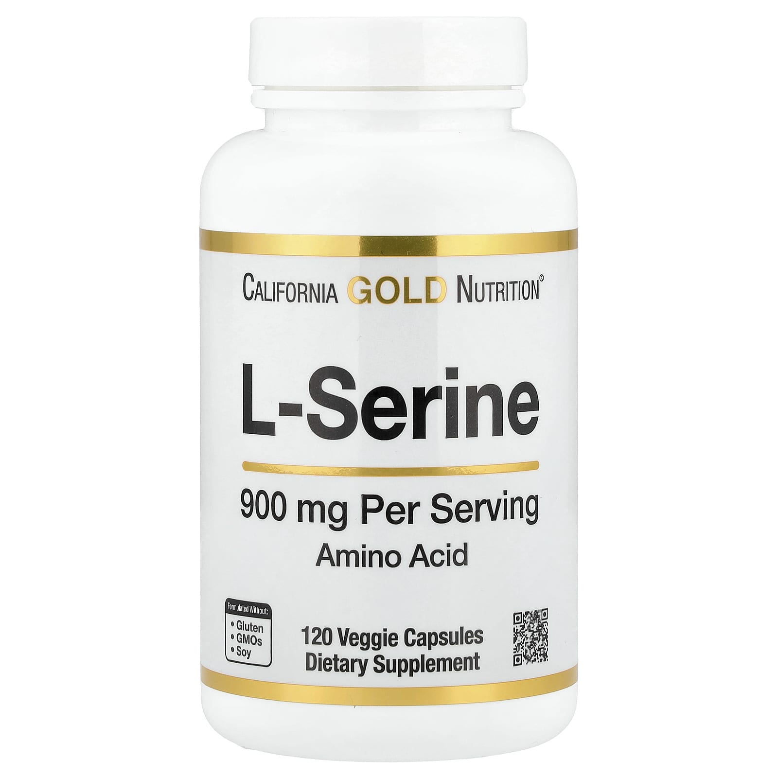 California Gold Nutrition, L-Serine, 900 mg, 120 Veggie Capsules