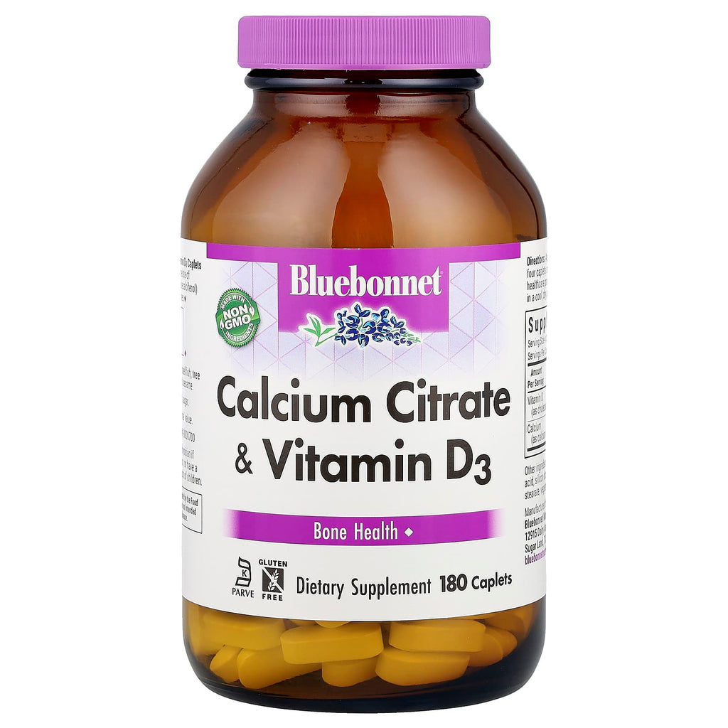 Bluebonnet Nutrition, Calcium Citrate & Vitamin D3, 180 Caplets