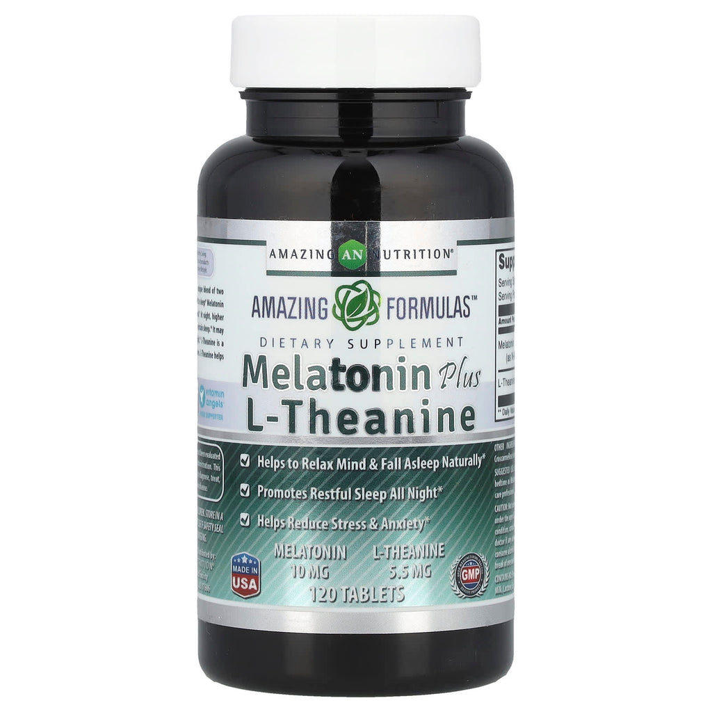 Amazing Nutrition, Melatonin Plus L-Theanine, 120 Tablets