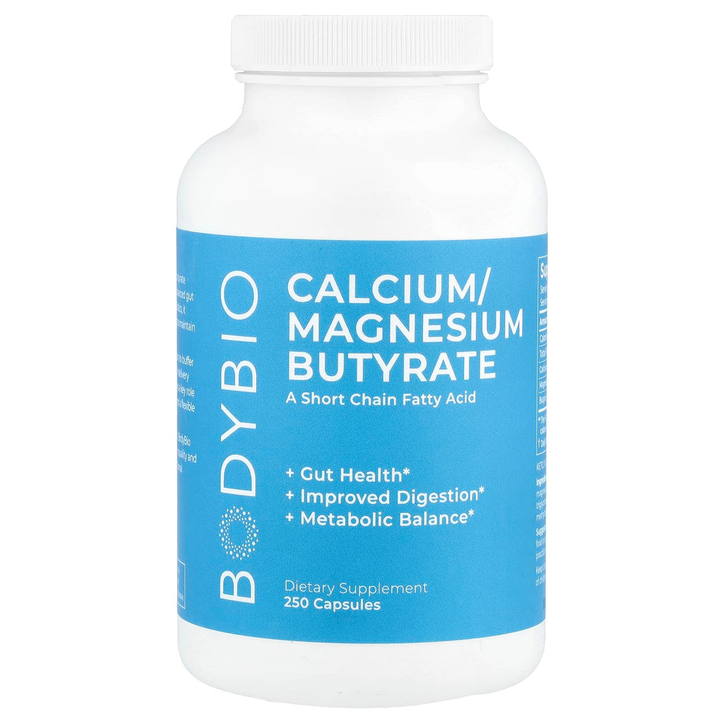BodyBio, Calcium/Magnesium Butyrate, 250 Capsules