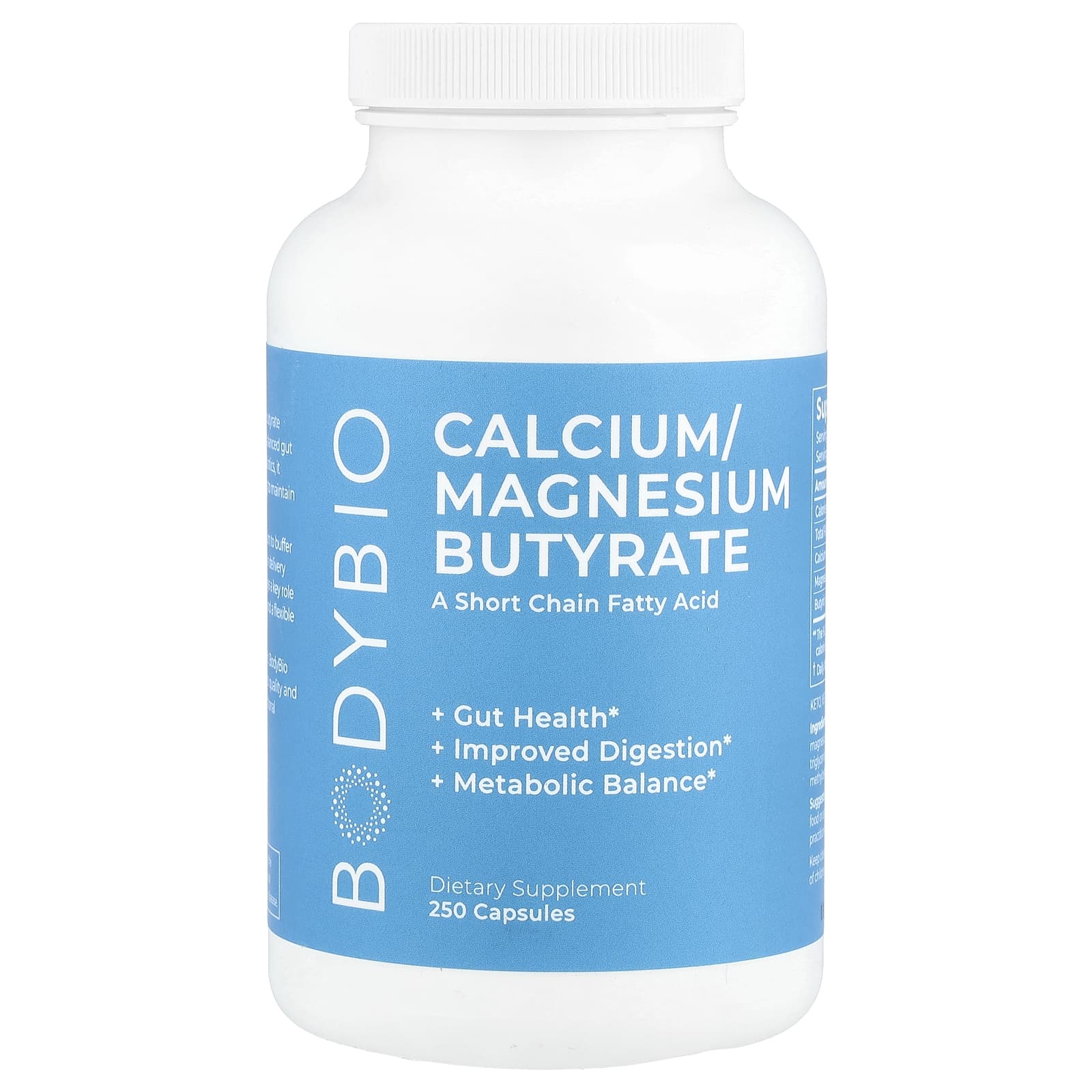 BodyBio, Calcium/Magnesium Butyrate, 250 Capsules