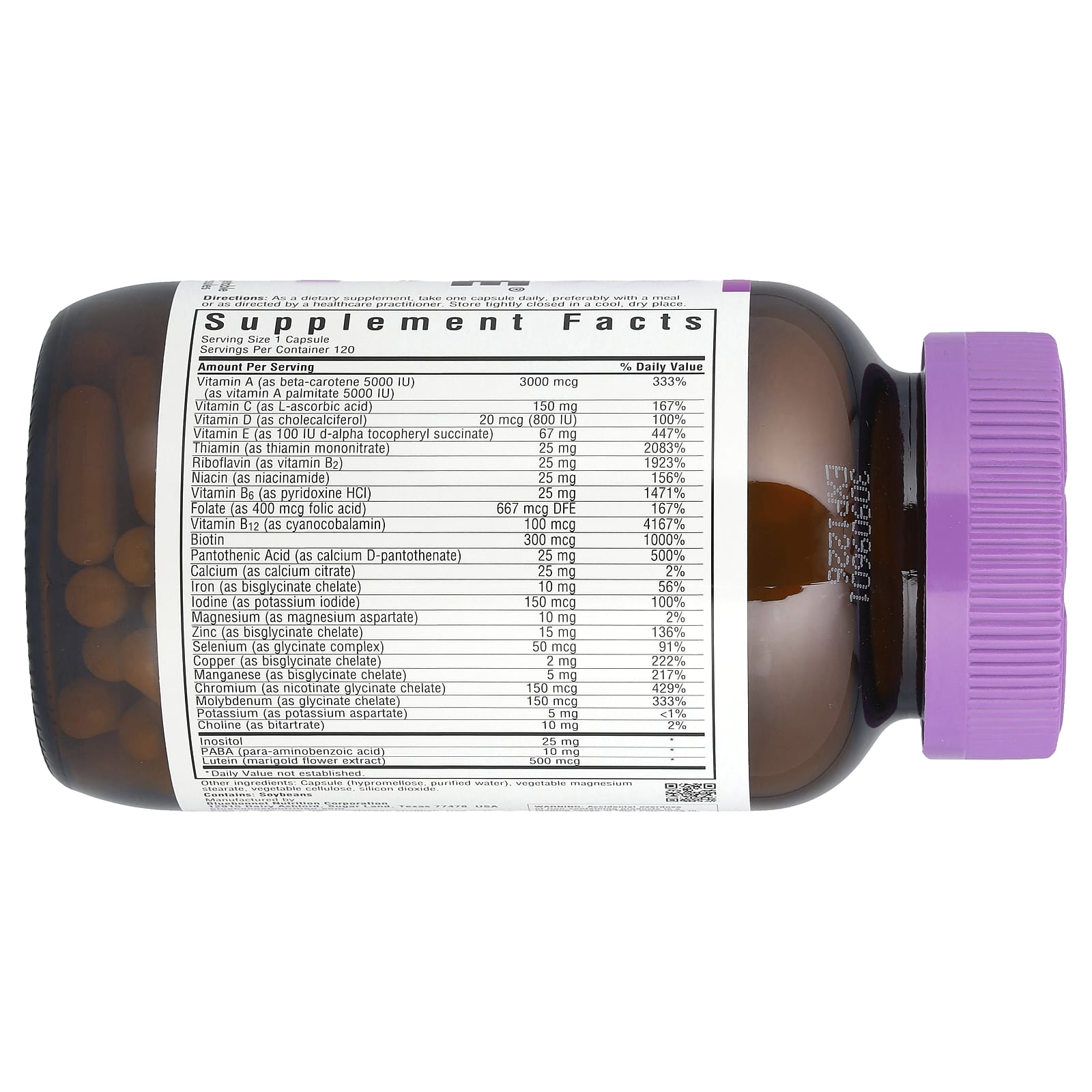 Bluebonnet Nutrition, MultiONE®, Single Daily Multiple, 120 Vegetable Capsules