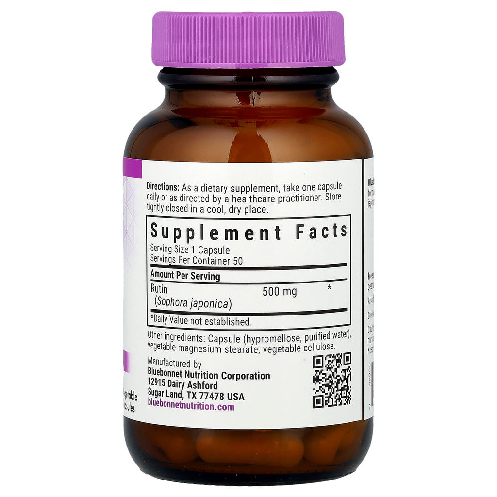 Bluebonnet Nutrition, Rutin, 500 mg, 50 Vegetable Capsules
