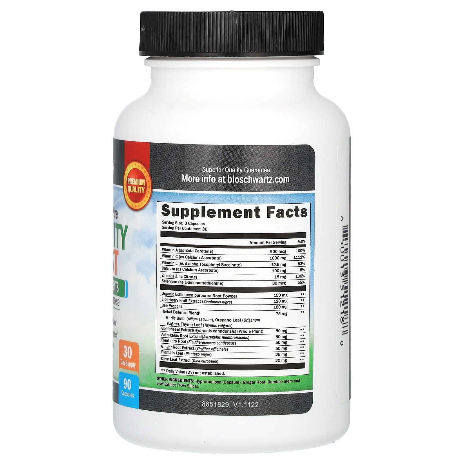 BioSchwartz, Clean & Ultra Pure Immunity Boost, 90 Capsules