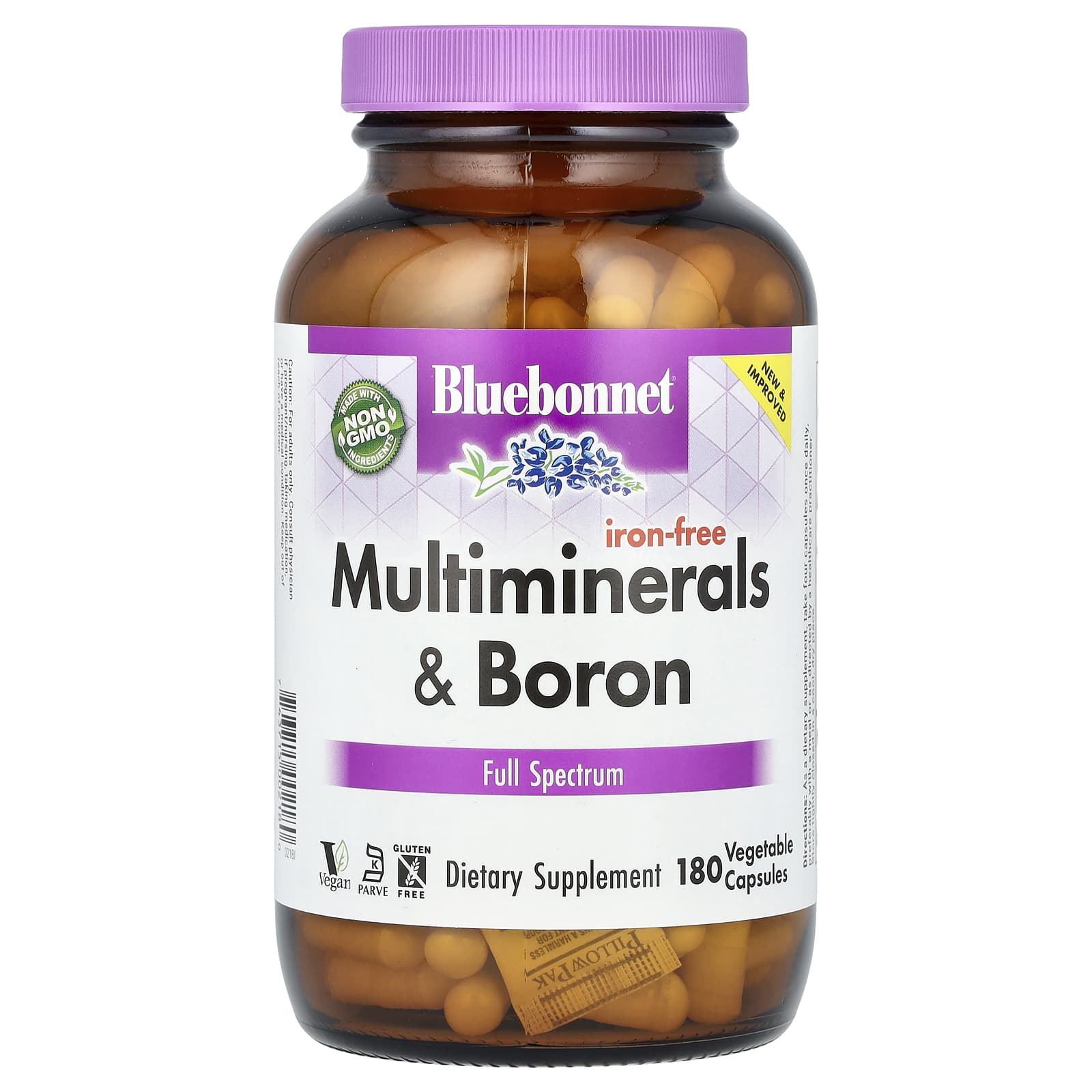 Bluebonnet Nutrition, Multiminerals & Boron, Iron-Free, 180 Vegetable Capsules