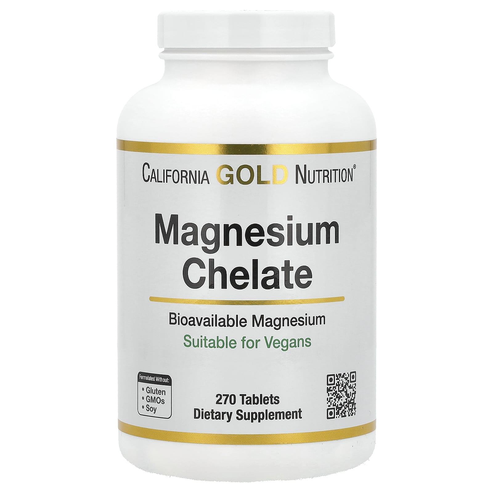 California Gold Nutrition, Magnesium Chelate with Calcium, 270 Tablets