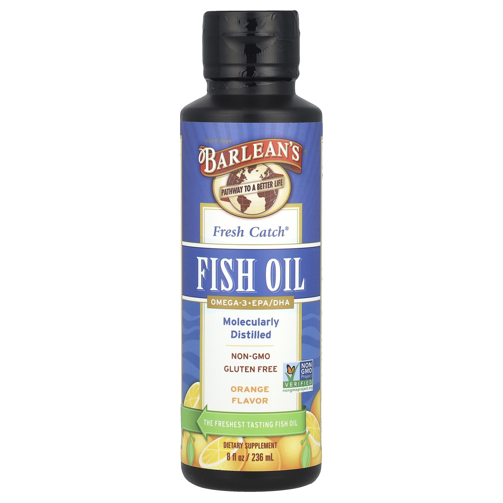 Barlean's, Fresh Catch®, Fish Oil, Omega-3 EPA/DHA, Orange, 8 fl oz (236 ml)