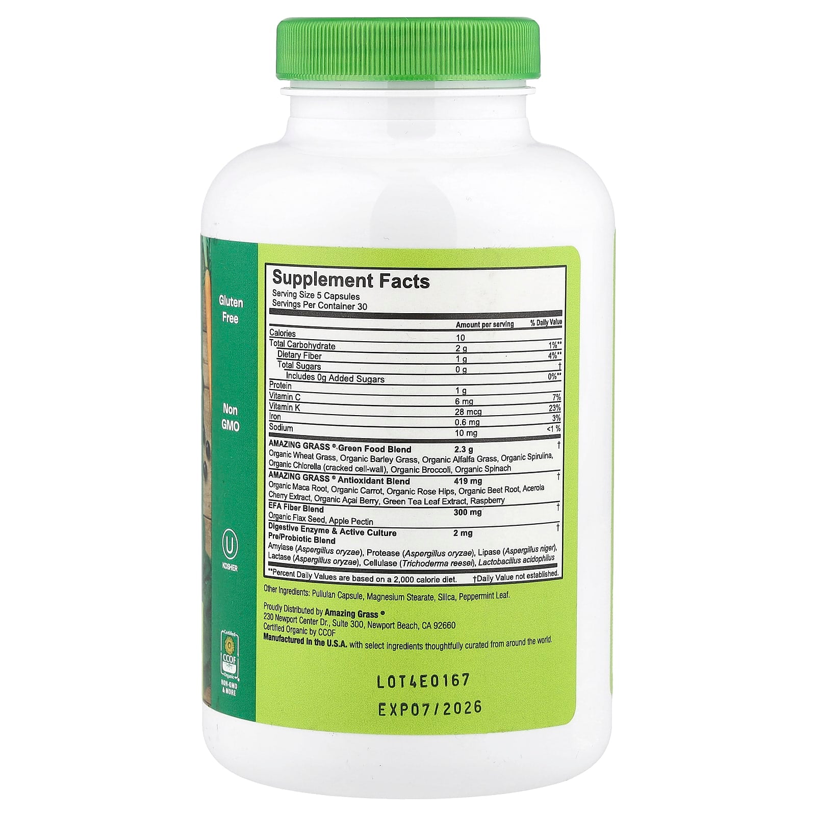 Amazing Grass, Greens Blend, 150 Capsules