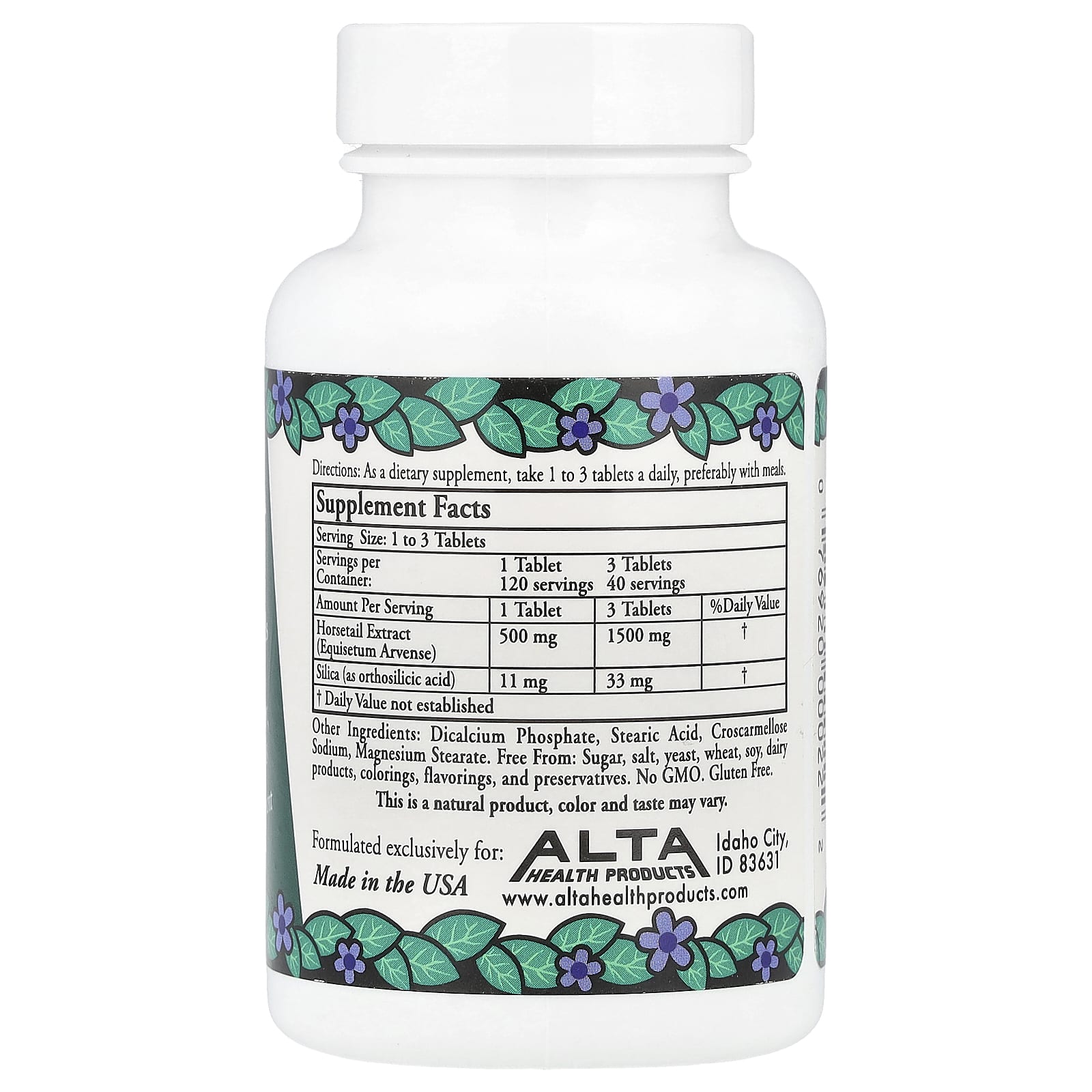 Alta Health, Herbal Silica with Bioflavonoids, 120 Tablets