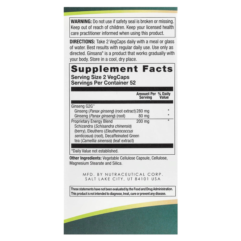 BodyGold, Ginsana® Extreme, 105 VegCaps