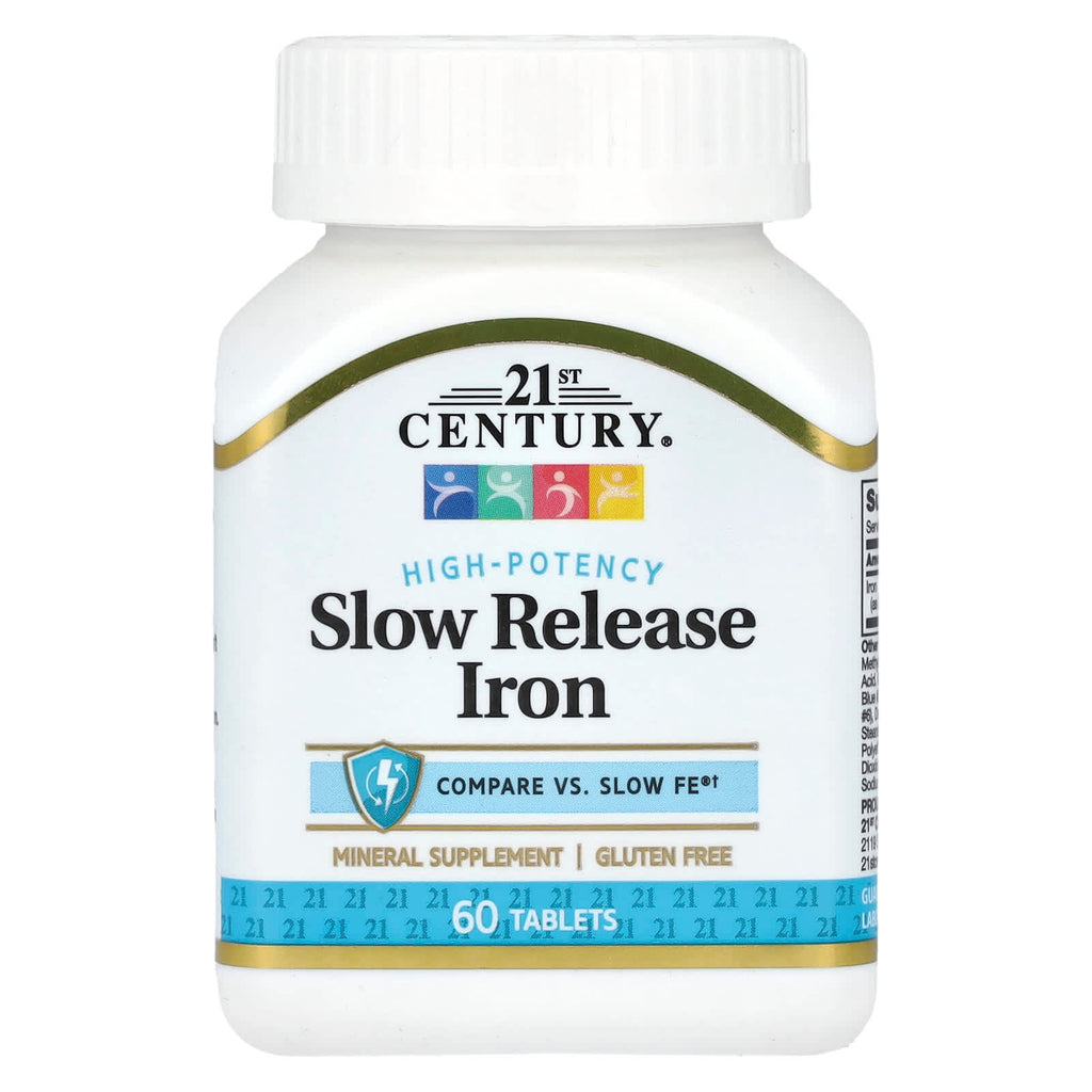 21st Century, Slow Release Iron, High Potency, 45 mg , 60 Tablets