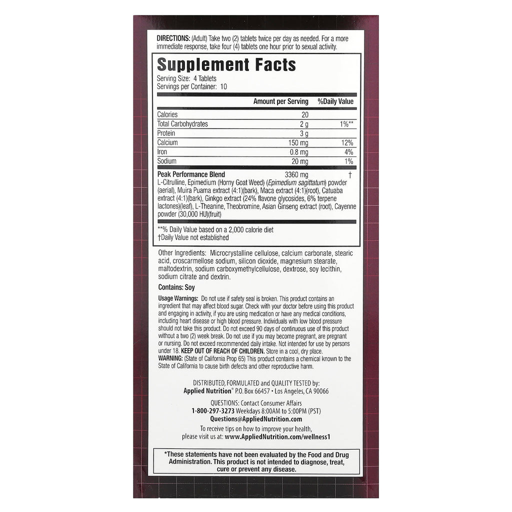 Applied Nutrition, Magnum Blood-Flow, 40 Tablets