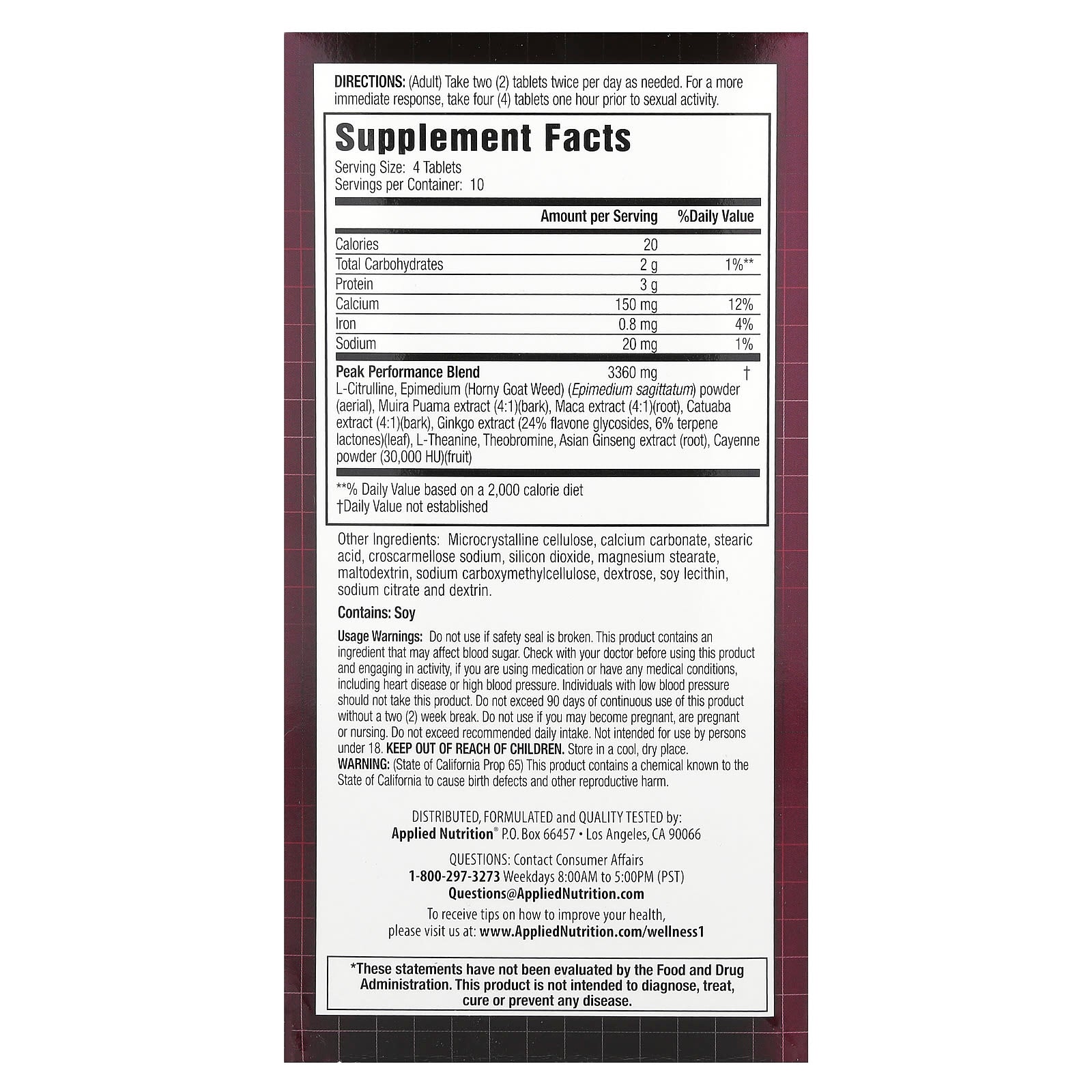 Applied Nutrition, Magnum Blood-Flow, 40 Tablets