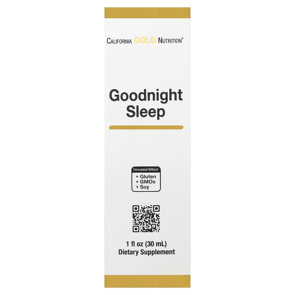 California Gold Nutrition, Goodnight Sleep with Proprietary Blend of Fresh Milky Oat Seed, Fresh St. John's Wort Flowering Herb, Fresh Skullcap Herb and Passion Flower Herb, 1 fl oz (30 ml)