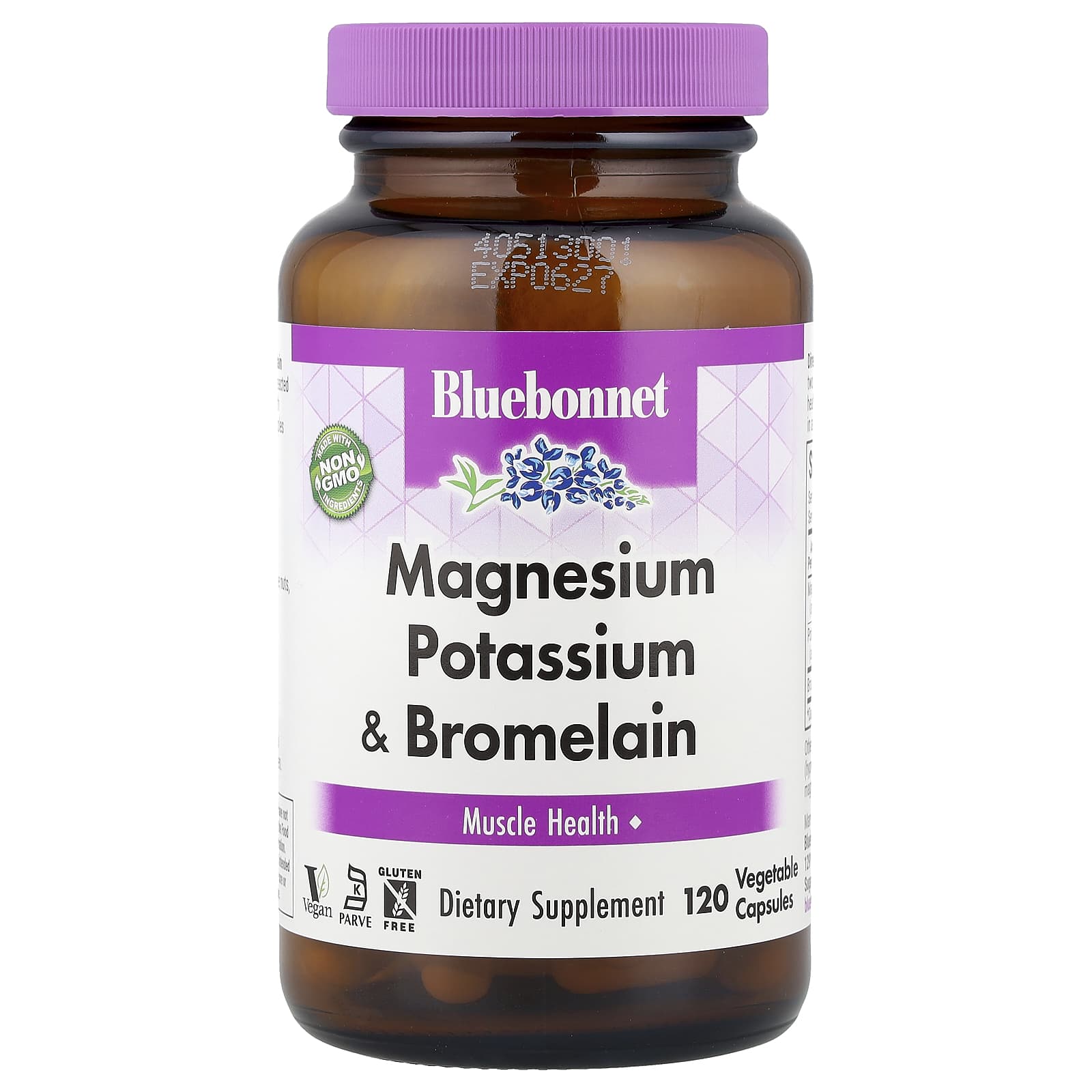 Bluebonnet Nutrition, Magnesium Potassium & Bromelain, 120 Vegetable Capsules