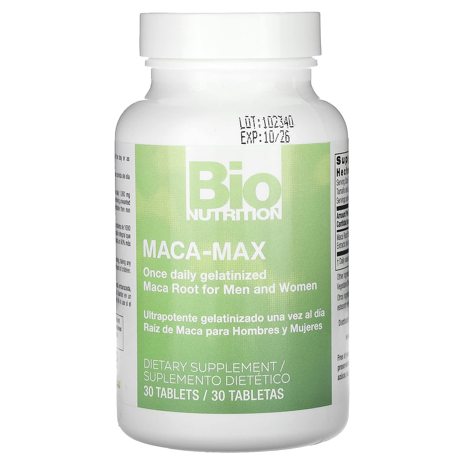Bio Nutrition, Maca-Max, For Men and Women, 1,000 mg , 30 Tablets
