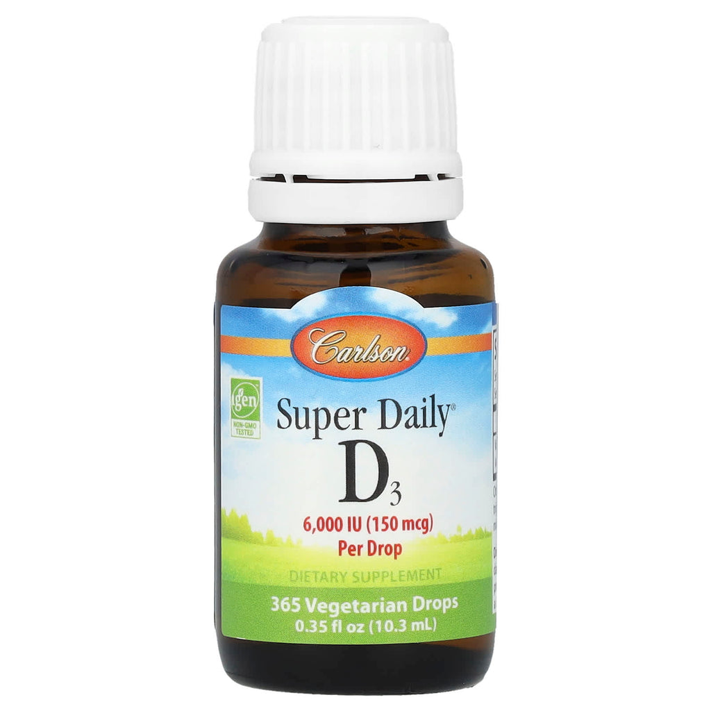 Carlson, Super Daily® D3, 150 mcg (6,000 IU), 0.35 fl oz (10.3 ml)