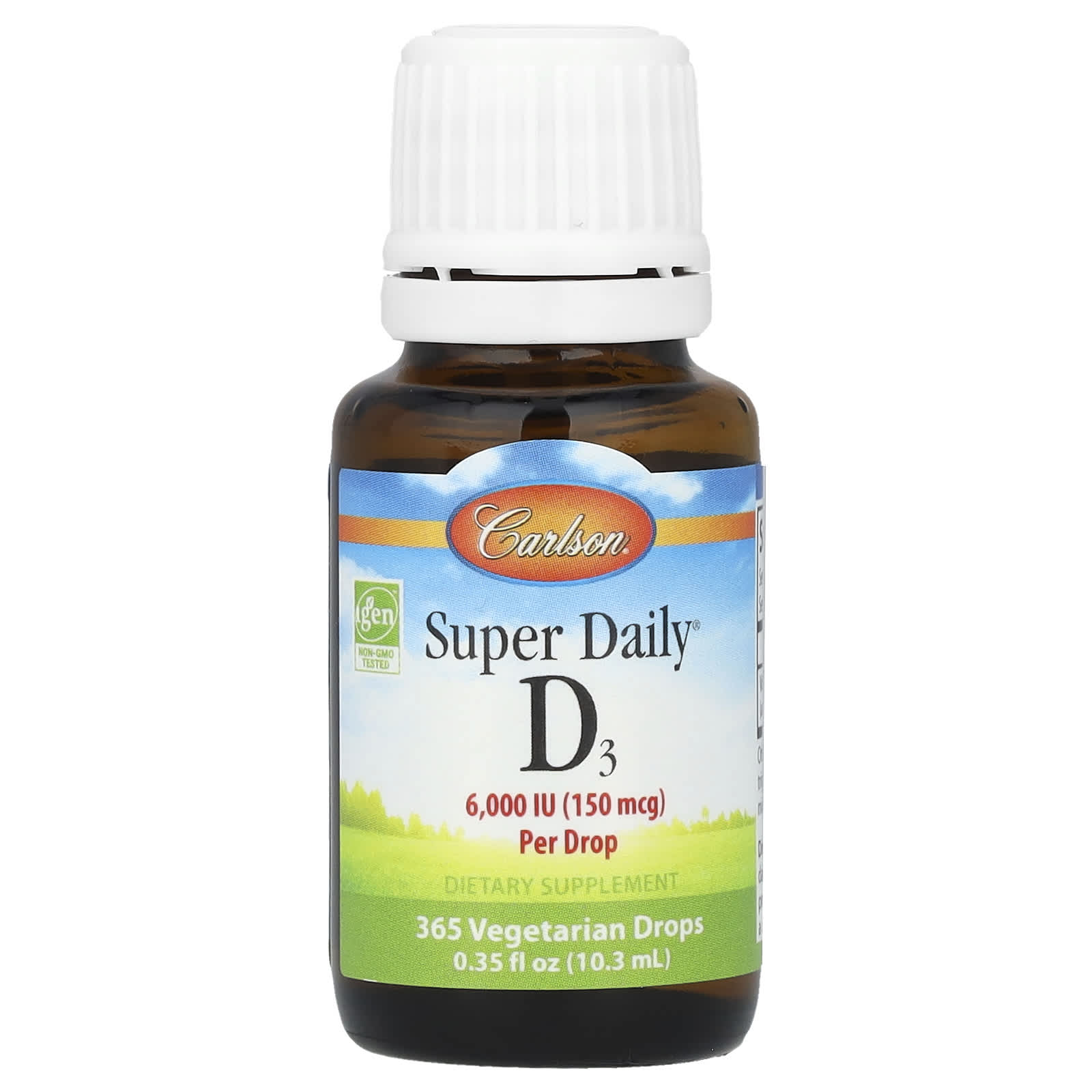 Carlson, Super Daily® D3, 150 mcg (6,000 IU), 0.35 fl oz (10.3 ml)