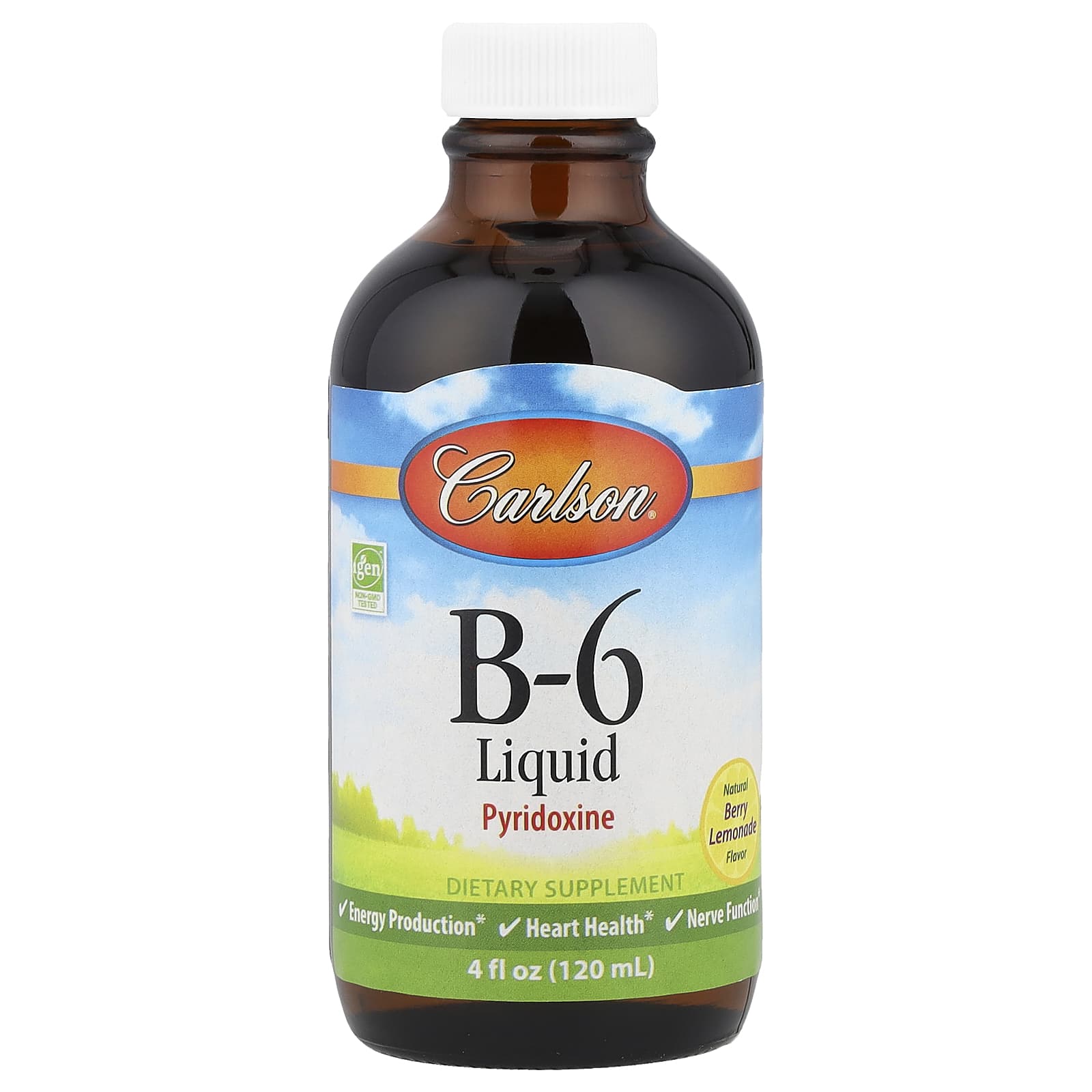 Carlson, B-6 Liquid, Natural Berry Lemonade, 4 fl oz (120 ml)