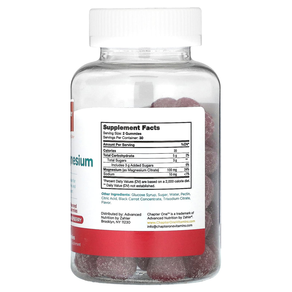 Chapter One, Magnesium Gummies, Raspberry, 60 Gummies (50 mg per Gummy)