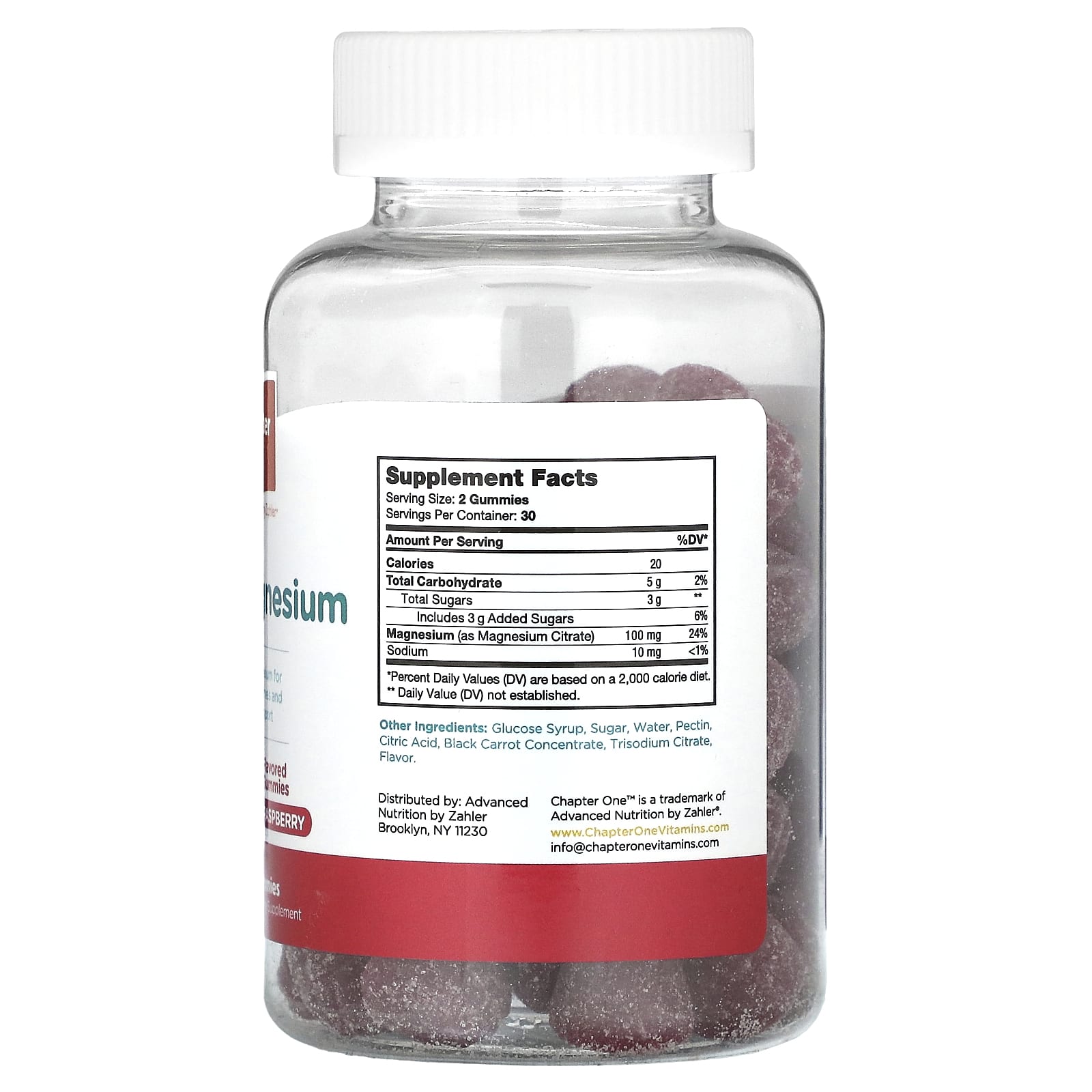 Chapter One, Magnesium Gummies, Raspberry, 60 Gummies (50 mg per Gummy)