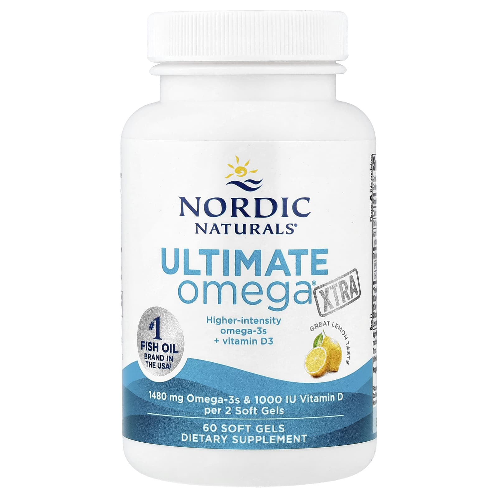 Nordic Naturals, Ultimate Omega® Xtra, Lemon, 60 Soft Gels