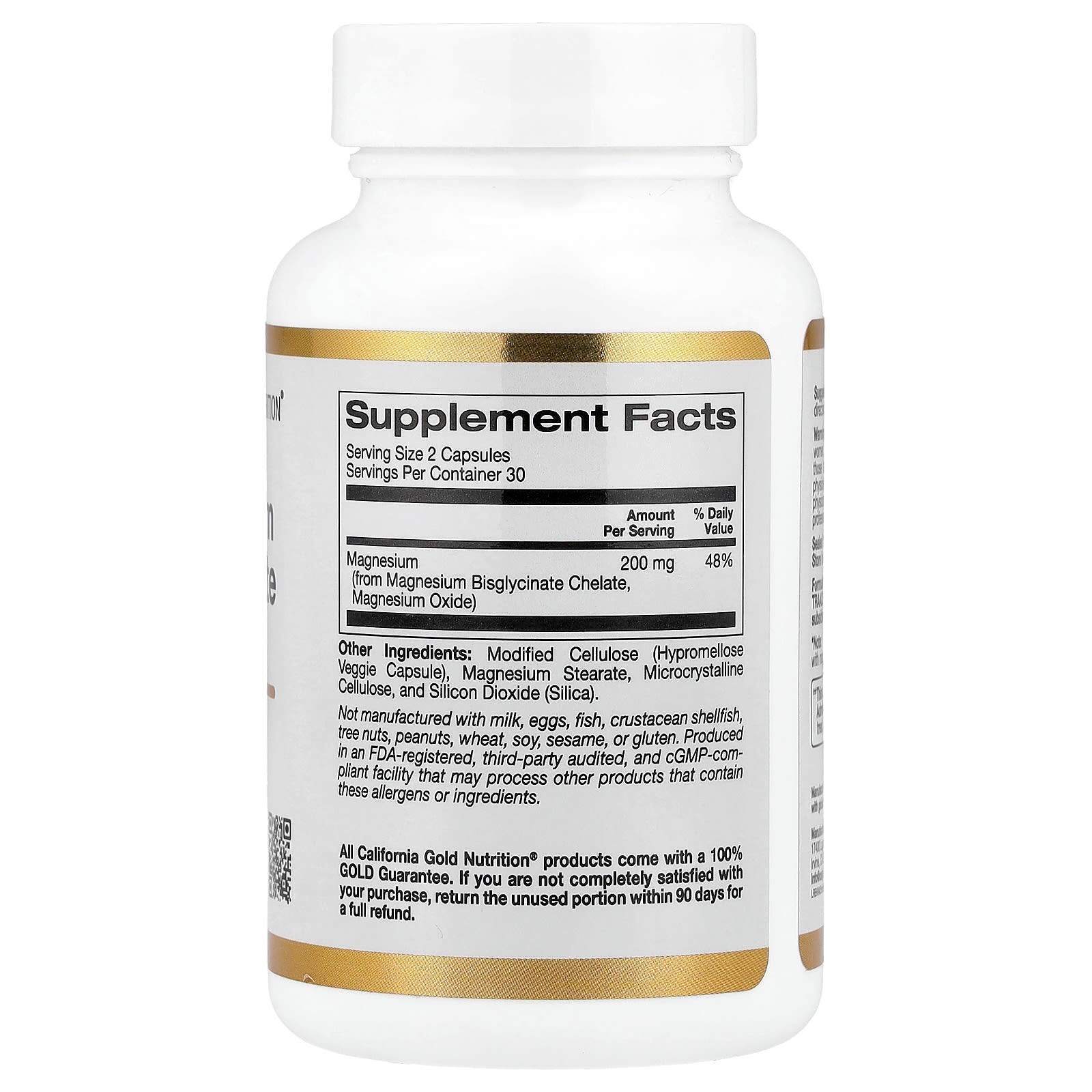 California Gold Nutrition, Magnesium Bisglycinate, Formulated with TRAACS®, 60 Veggie Capsules (100 mg per Capsule)