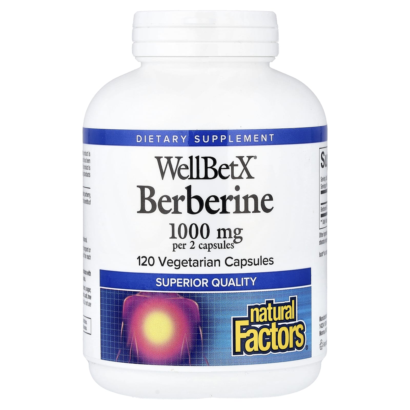 Natural Factors, WellBetX®, Berberine, 120 Vegetarian Capsules (500 mg per Capsule)