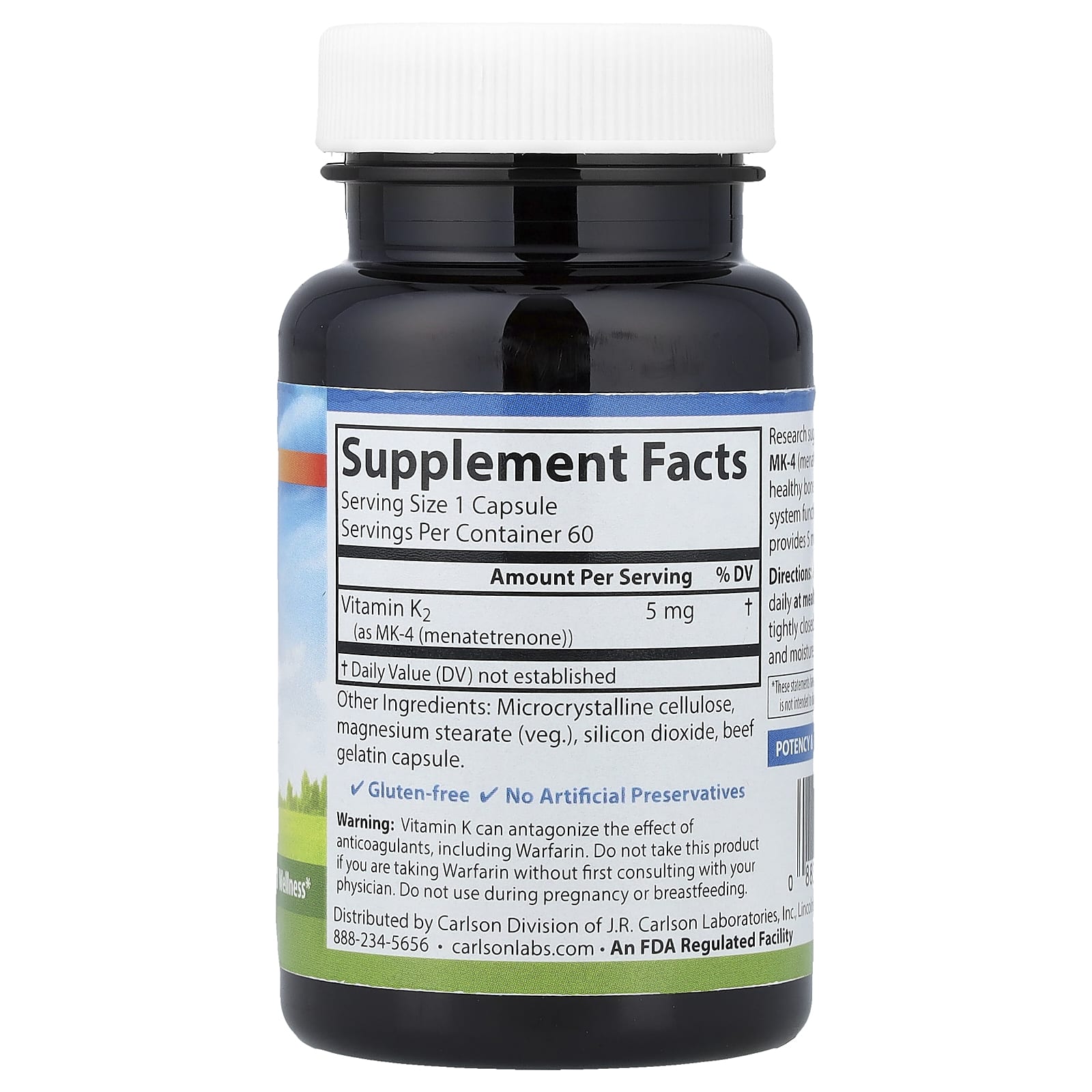 Carlson, Vitamin K2, MK-4, 5 mg, 60 Capsules