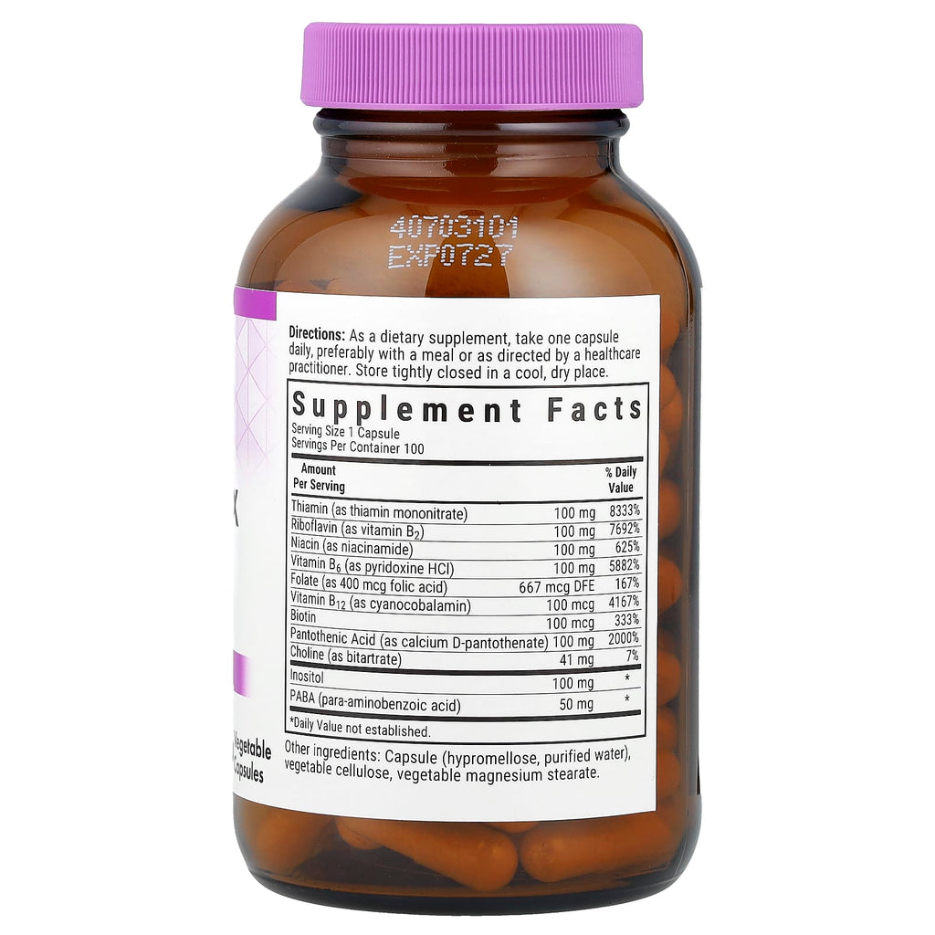 Bluebonnet Nutrition, B-Complex 100, 100 Vegetable Capsules