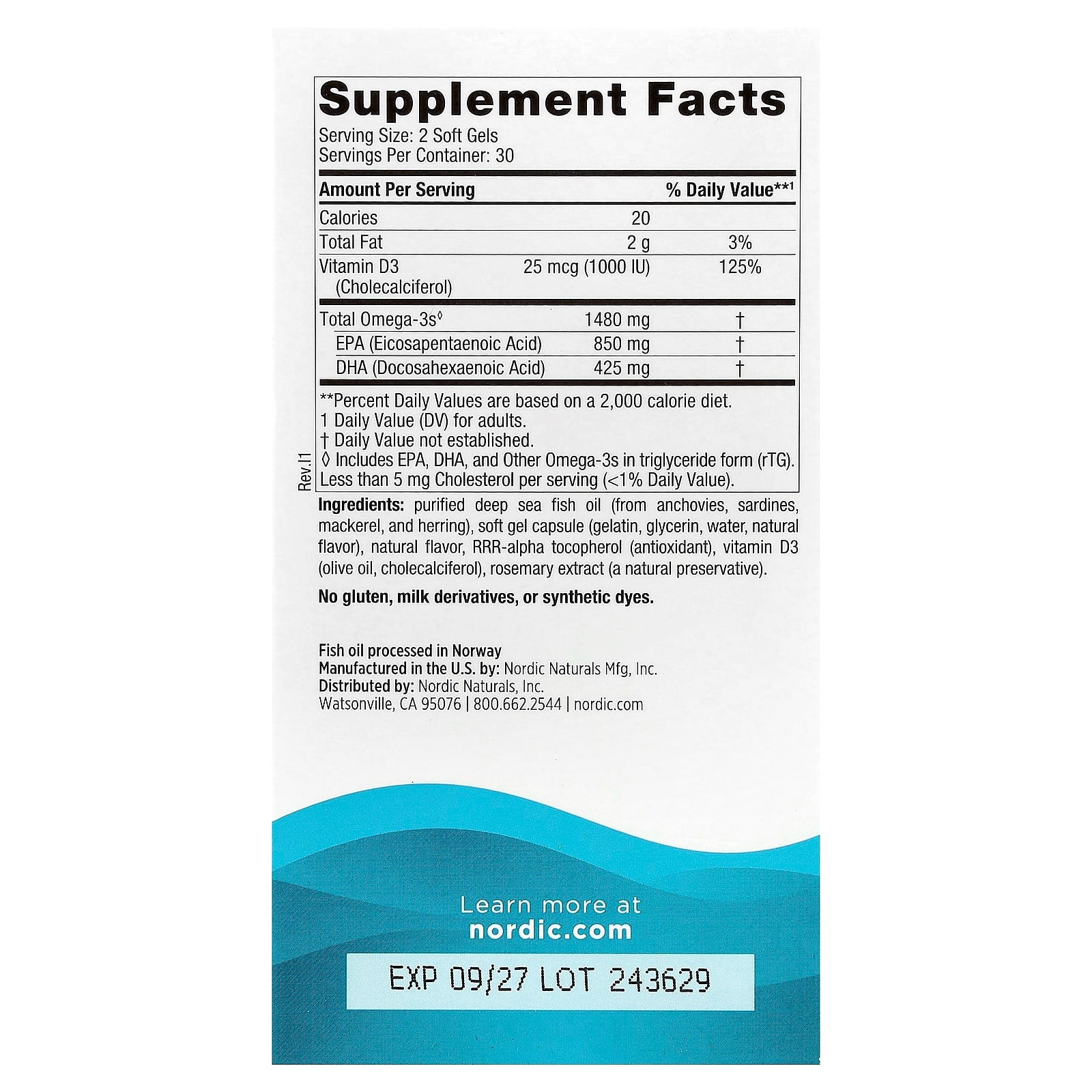 Nordic Naturals, Ultimate Omega® Xtra, Lemon, 60 Soft Gels