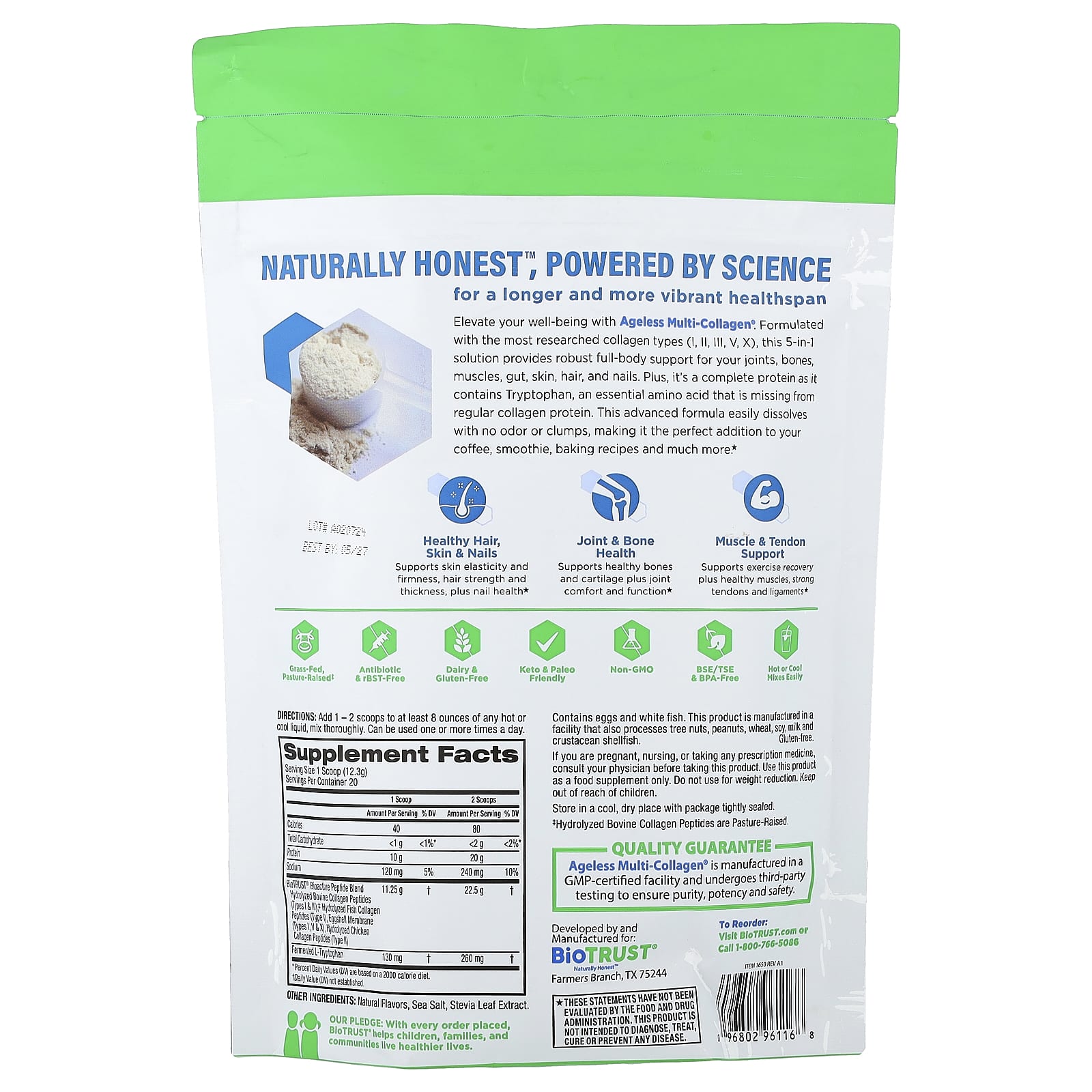 BioTRUST, Ageless Multi Collagen®, Vanilla, 8.67 oz (246 g)