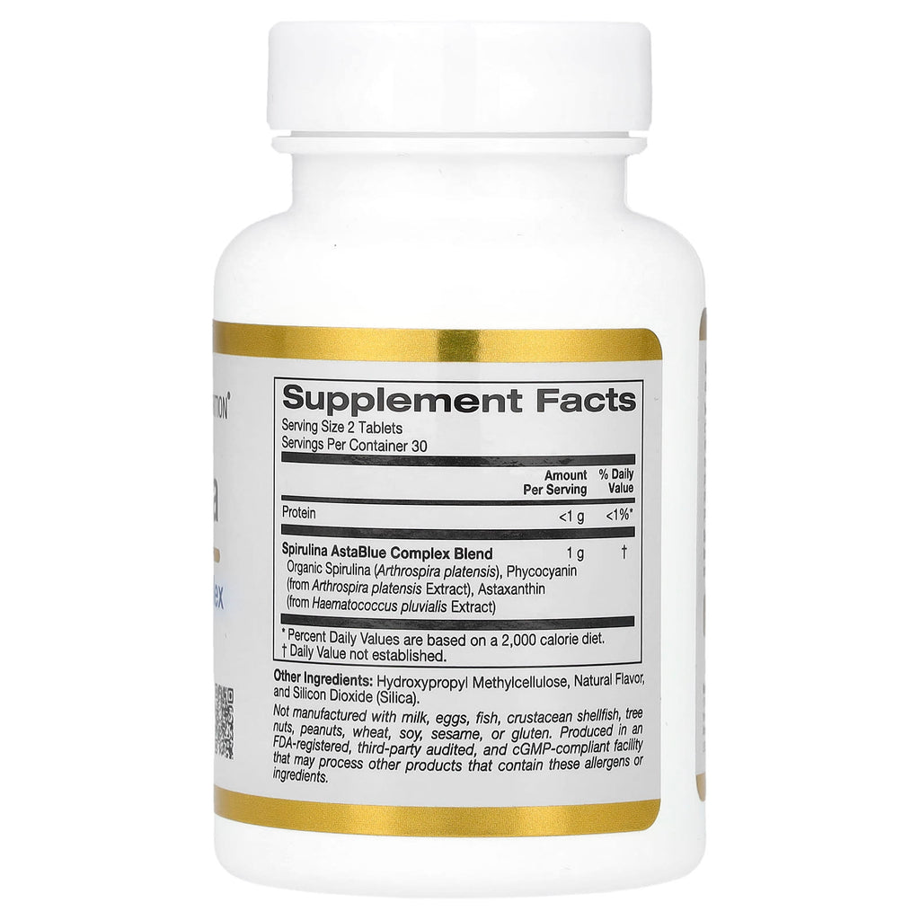 California Gold Nutrition, Spirulina, Organic AstaBlue Complex Blend, 60 Tablets