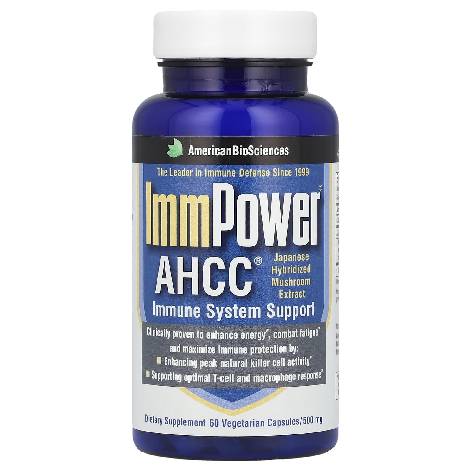 American Biosciences, ImmPower® AHCC®, 500 mg, 60 Vegetarian Capsules