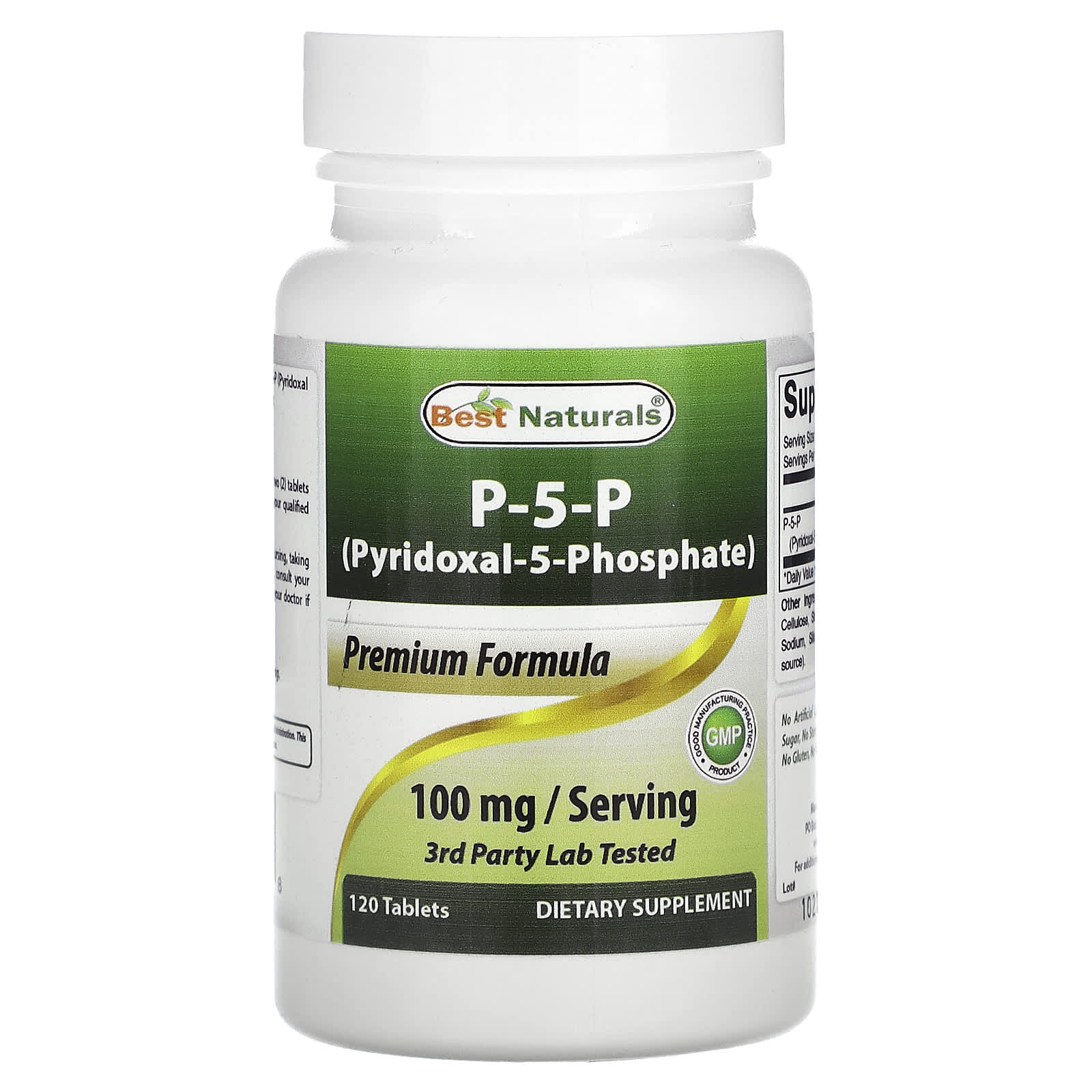 Best Naturals, P-5-P (Pyridoxal-5-Phosphate), 120 Tablets (50 mg per Tablet)