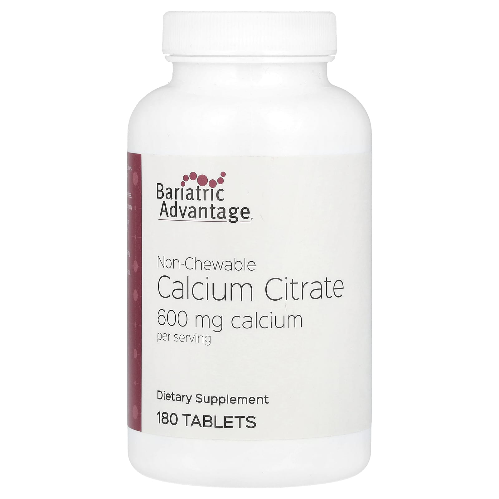 Bariatric Advantage, Non-Chewable Calcium Citrate, 180 Tablets