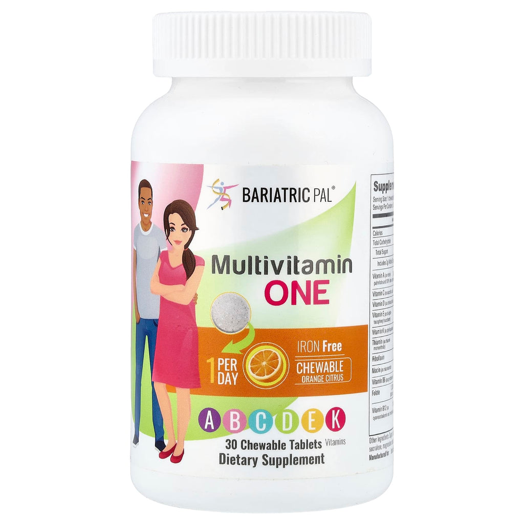 BariatricPal, Multivitamin One, Iron Free, Orange Citrus, 30 Chewable Tablets