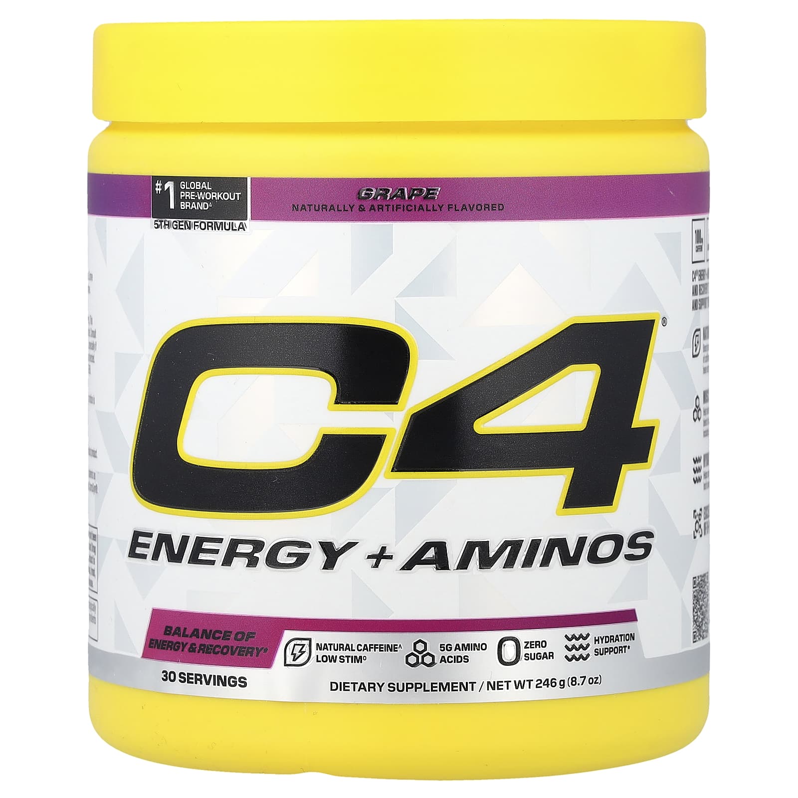 C4 / Cellucor, C4® Energy + Aminos, Grape, 8.7 oz (246 g)