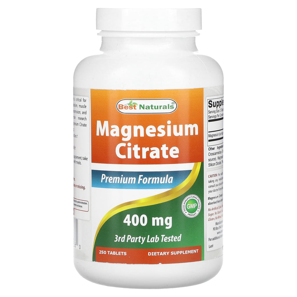 Best Naturals, Magnesium Citrate, 250 Tablets (200 mg per Tablet)