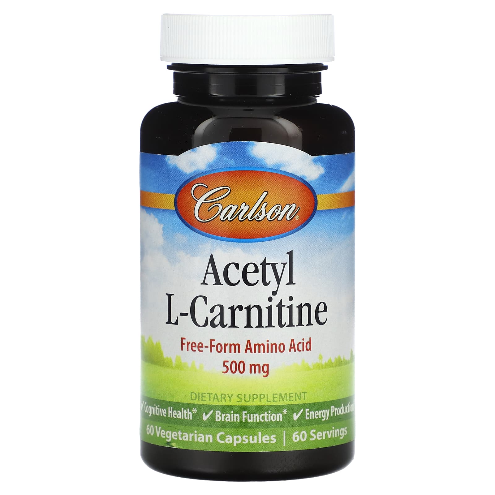 Carlson, Acetyl L-Carnitine, 500 mg, 60 Vegetarian Capsules
