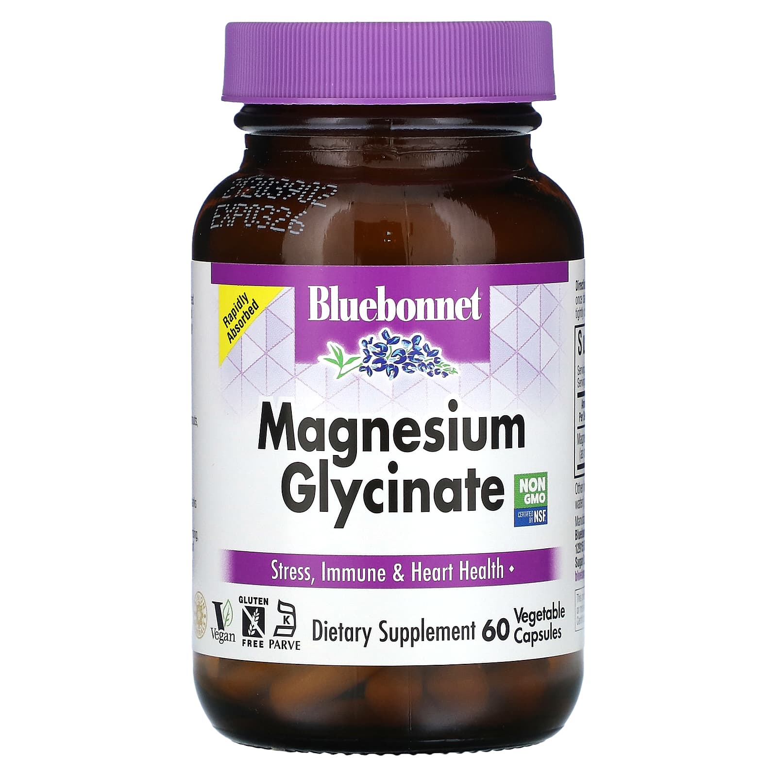 Bluebonnet Nutrition, Magnesium Glycinate, 60 Vegetable Capsules (100 mg per Capsule)