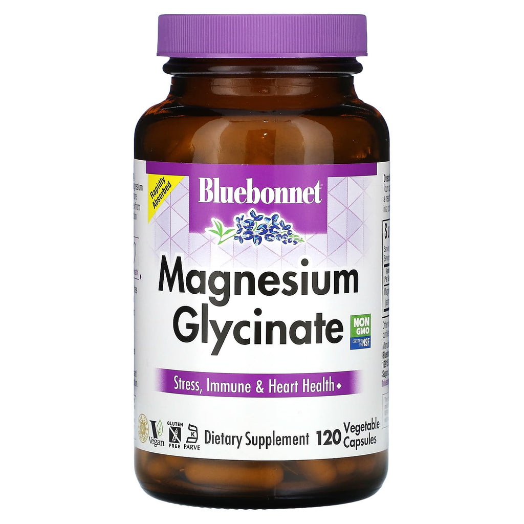 Bluebonnet Nutrition, Magnesium Glycinate, 120 Vegetable Capsules (100 mg per Capsule)